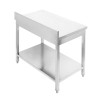 Mesa Inox 1000x600 mm Respaldo y Estante Inferior