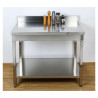 Mesa Inox 1000x600 mm Respaldo y Estante Inferior