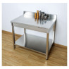 Mesa Inox 1000x600 mm Respaldo y Estante Inferior
