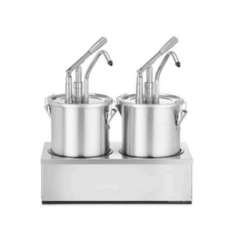 Distribuidor de Salsa en Acero Inoxidable con Bomba - Capacidad 2 x 4,5 L - HENDI Distribuidor de Salsa en Acero Inoxidable con Bomba - Capacidad 2 x 4,5 L - HENDI