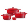 Cocotte en fonte émaillée rouge - 6,8 L HENDI : une cuisson parfaite et polyvalente !