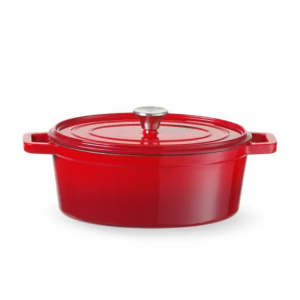 Cocotte de Hierro Fundido Esmaltado Rojo - Capacidad 4,4L - Marca HENDI
