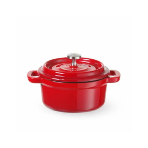 Cocotte de Hierro Fundido Esmaltado Rojo HENDI - 0.27 L | Cocina tradicional | Alta calidad y versatilidad