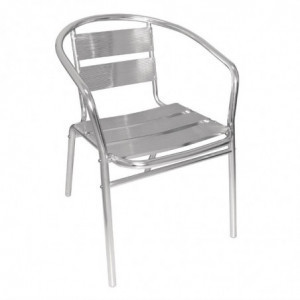 Stackable Aluminum Chairs - Set of 4 - Refurbished