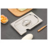 Tapa GN 1/4 Dynasteel de acero inoxidable para recipiente Gastronorm.