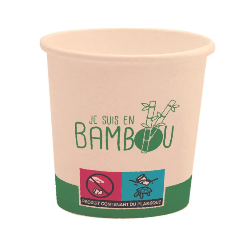 Vaso ecológico "Soy de Bambú" - 10 cl - Lote de 300