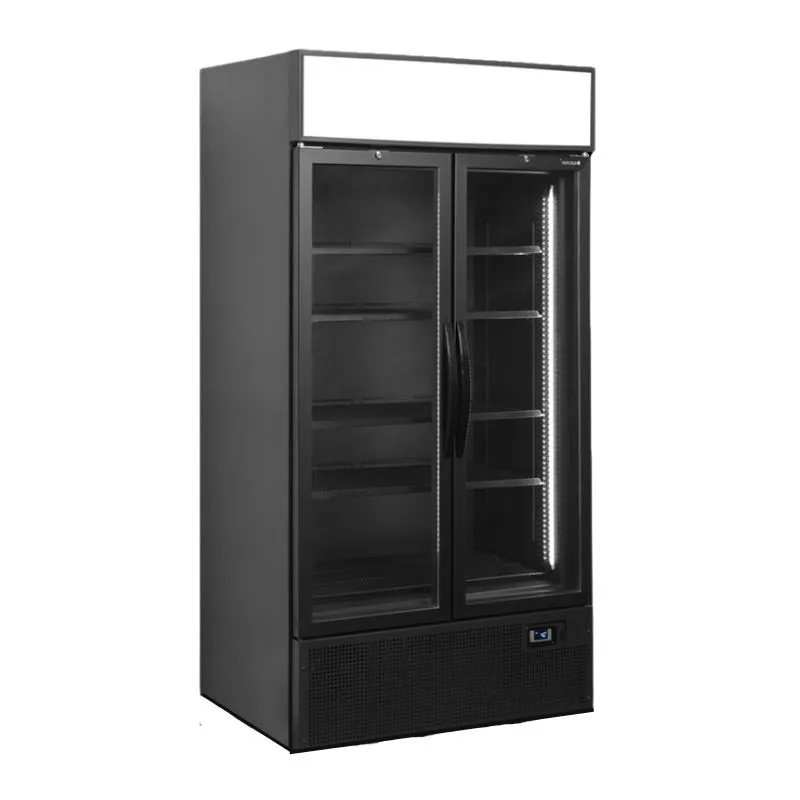 Vitrina Refrigerada Positiva Negra - 2 Puertas de Vidrio - 524 L
