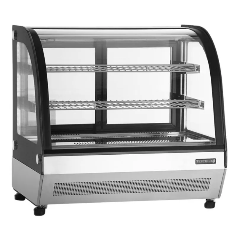 Vitrina Refrigerada Mostrador 2 Puertas de Vidrio Negra - 60 L