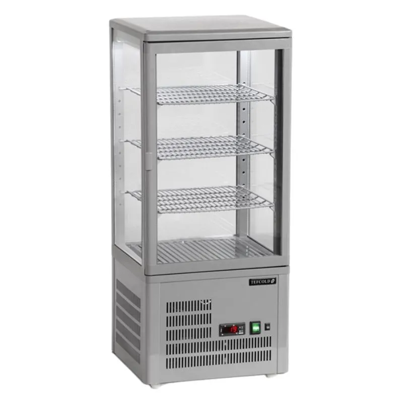 Vitrina Refrigerada de Mostrador Puerta de Vidrio Gris - 78 L