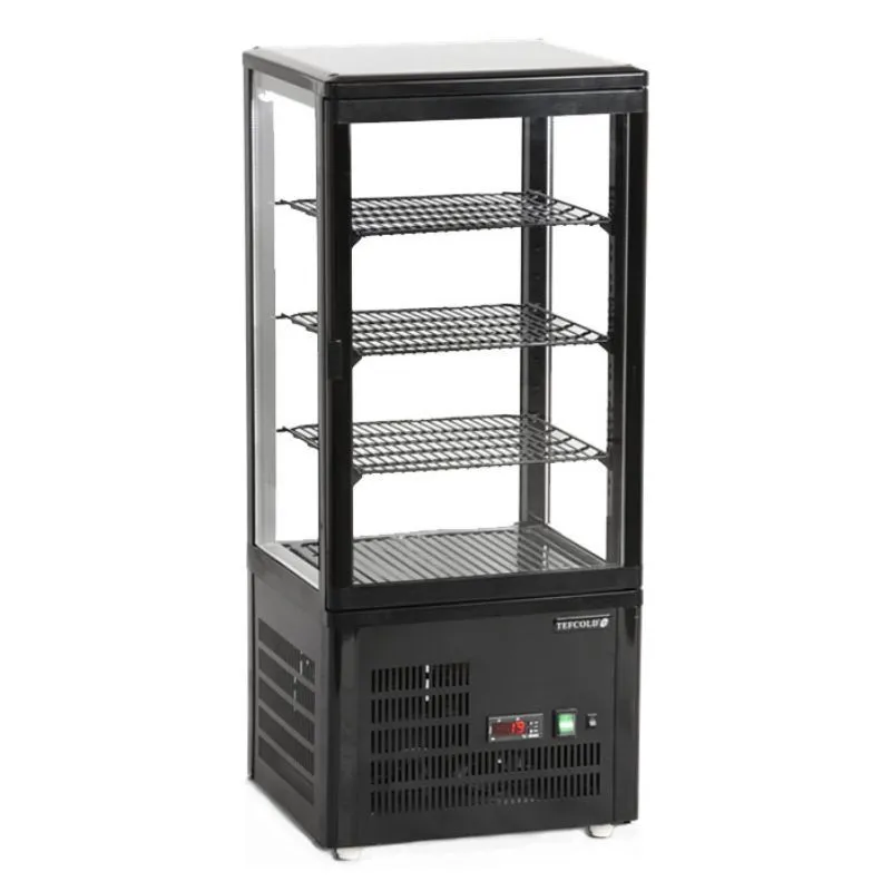 Vitrina Refrigerada de Mostrador Puerta de Vidrio Negra - 78 L