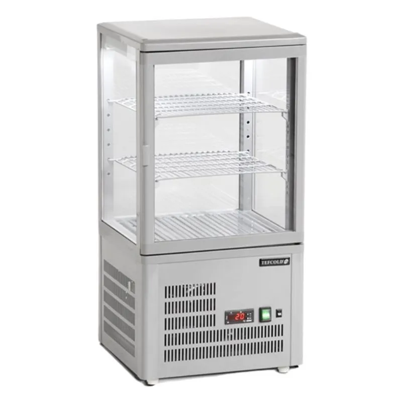 Vitrina Refrigerada de Mostrador Puerta de Vidrio Gris - 58 L