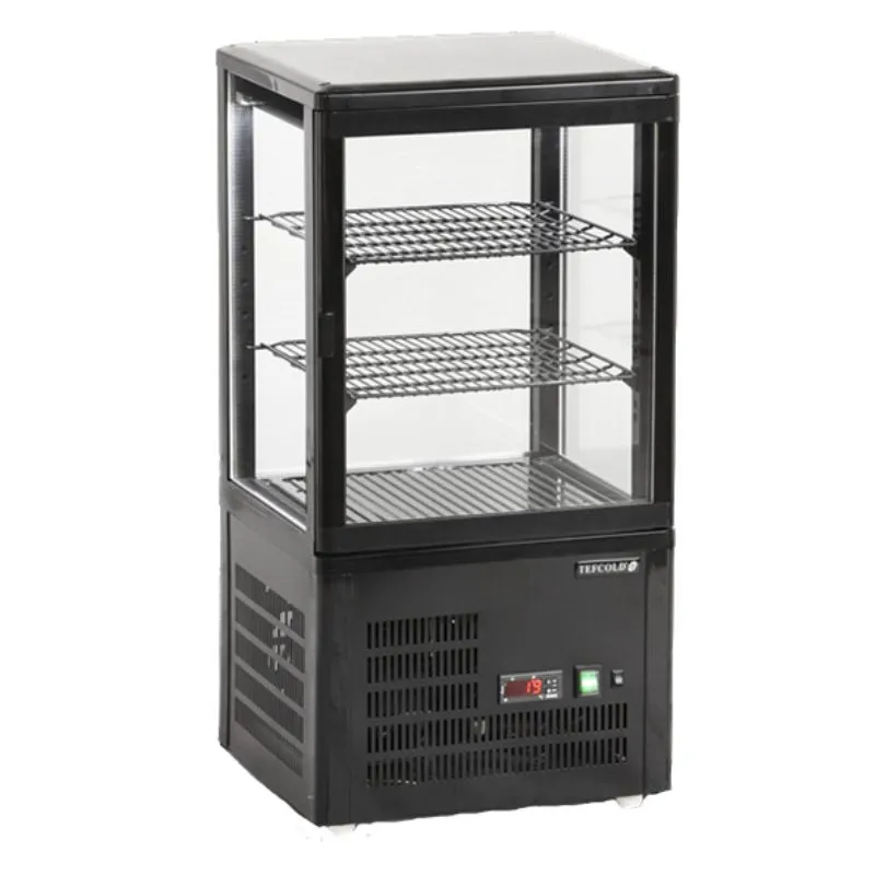 Vitrina Refrigerada de Mostrador Puerta de Vidrio Negra - 58 L