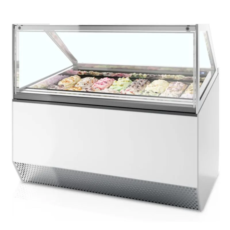 Vitrina de Helado Ventilada con Fachada Recta - 16 x 5 L