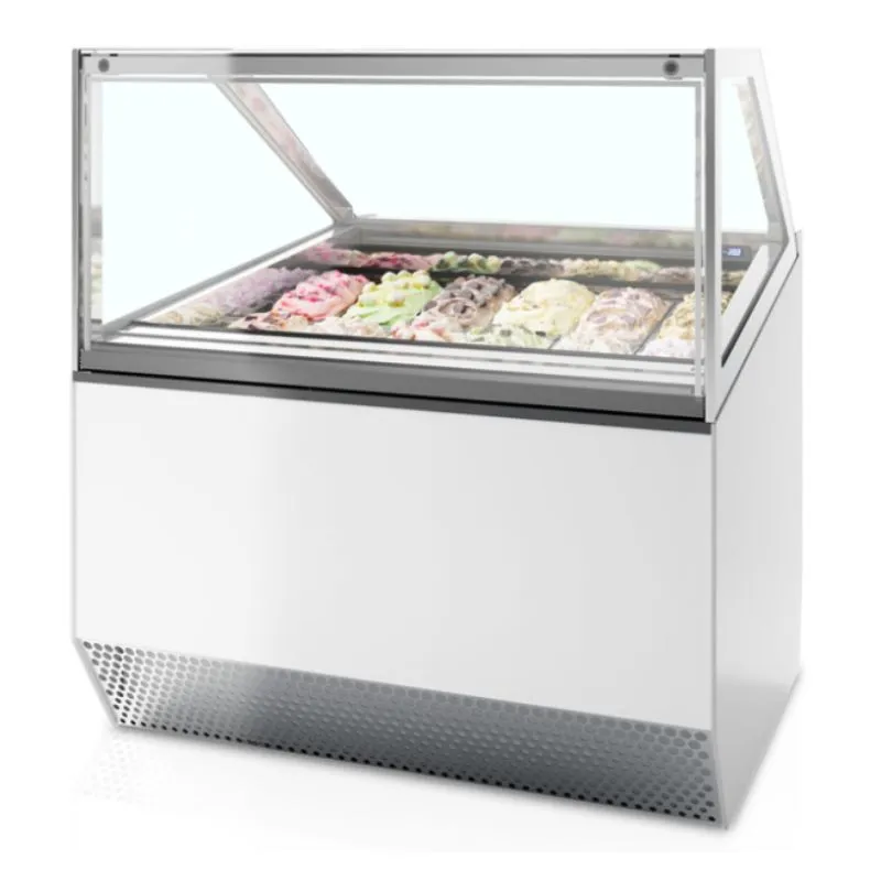 Vitrina de Helado Ventilada con Fachada Recta - 12 x 5 L