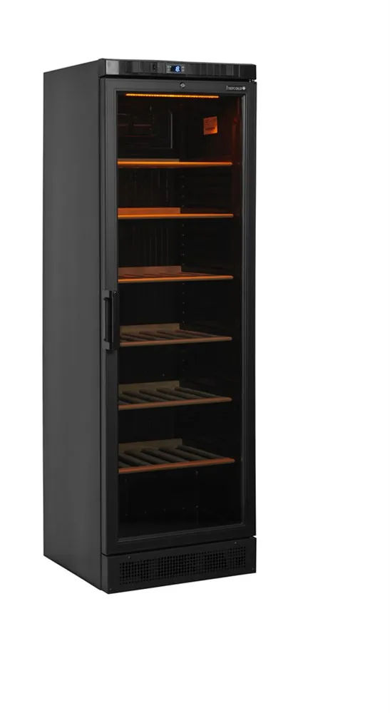 Bodega con Puerta de Vidrio - Negro - 118 Botellas