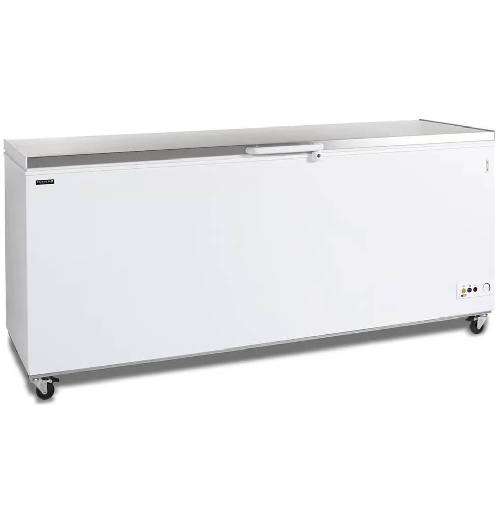 Congelador Arcón de Hielo con Tapa de Acero Inoxidable - 600 L