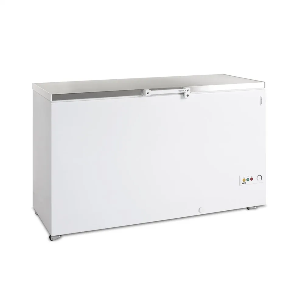 Congelador Arcón de Hielo con Tapa de Acero Inoxidable - 454 L