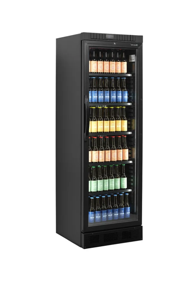 Armario Refrigerado para Bebidas Negro - Puerta de Vidrio - 347 L