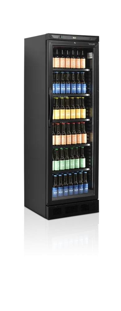 Armario Refrigerado para Bebidas Negro - Puerta de Vidrio - 347 L