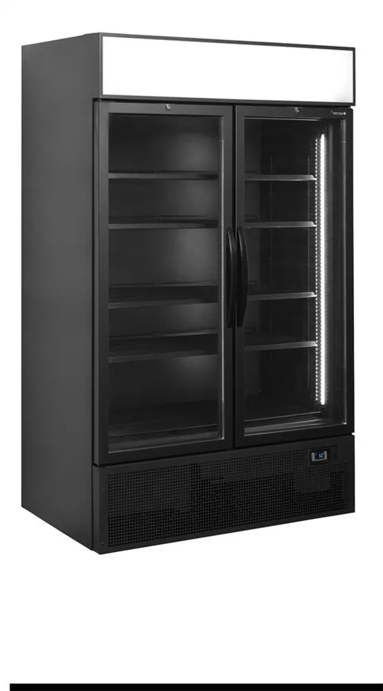 Armario Refrigerado Negro con Canopy - 2 Puertas de Vidrio - 645 L
