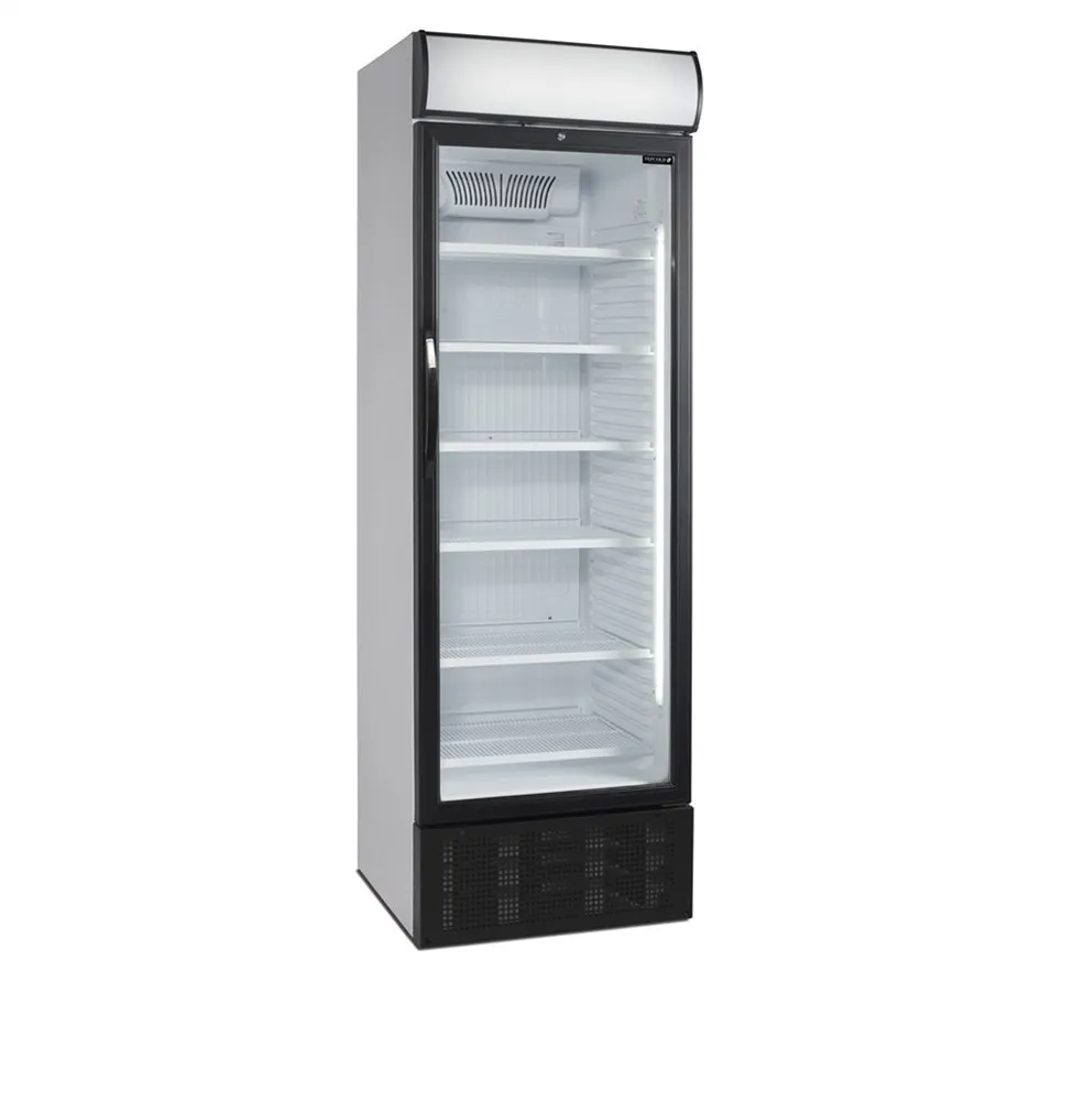 Armario Refrigerado para Bebidas 1 Puerta de Vidrio Blanco - 374 L