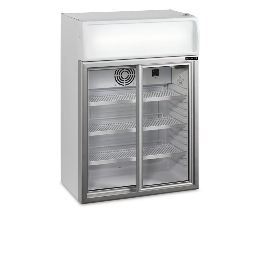 Mini Armario Refrigerado con Marquesina - 2 Puertas de Vidrio - 60 L