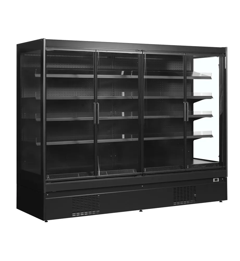 Vitrina Refrigerada de Supermercado Positiva Negra - 4 Puertas - 1540 L