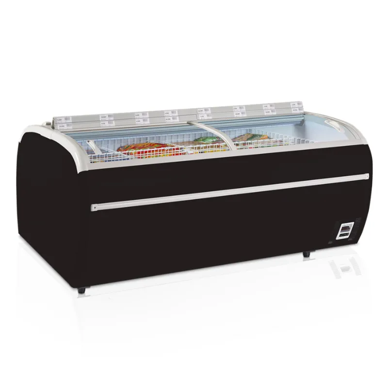 Congelador 2 Tapas Vidrio Curvado Negro 1255 L