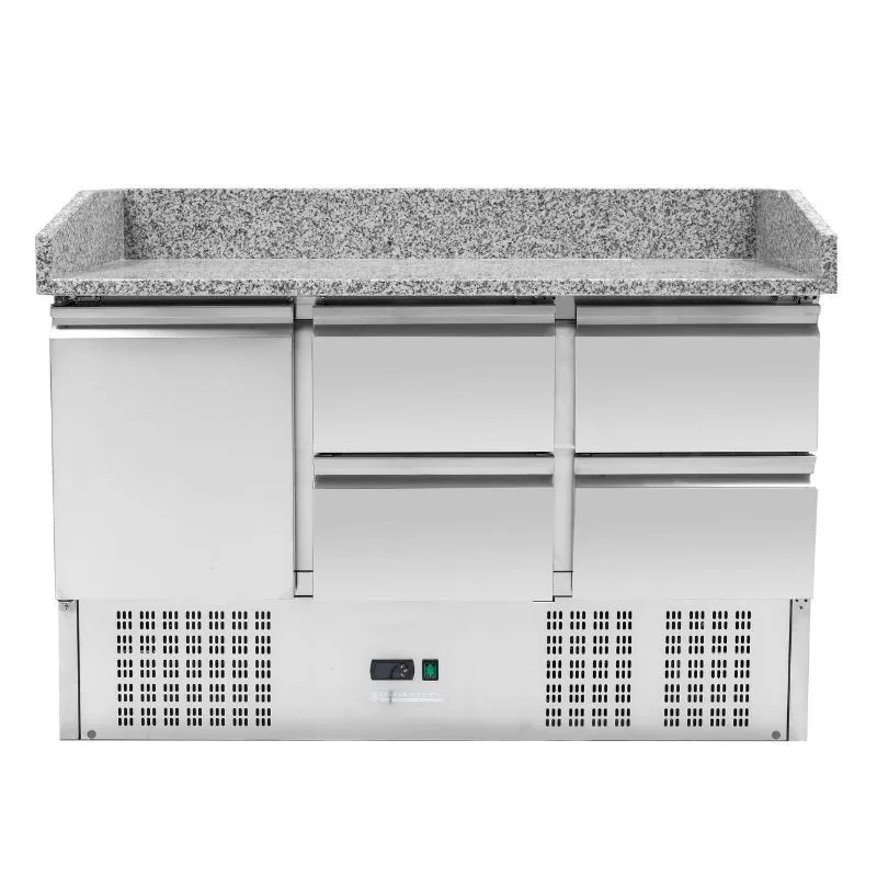 Mueble para Pizza Refrigerado Compacto 600x400 - 1 Puerta y 4 Cajones