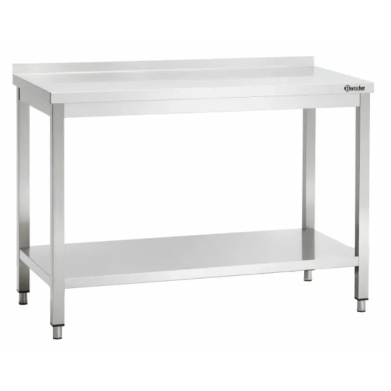Mesa de acero inoxidable con respaldo - L 1500 x P 600 mm