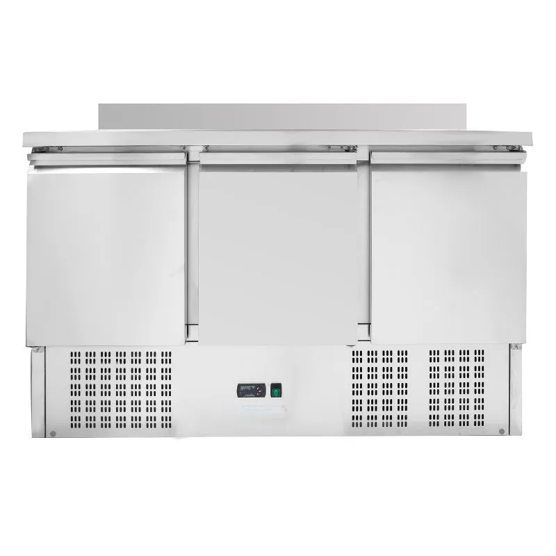 Mesa Refrigerada Positiva GN 1/1 Con Respaldo - 3 Puertas