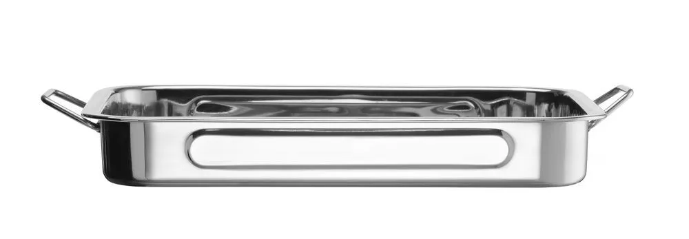 Fuente de horno de acero inoxidable - 38,5 x 27,5 x 6 cm
