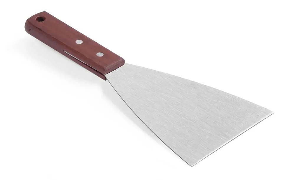 Raspador de acero inoxidable con mango de madera - 11,8 cm