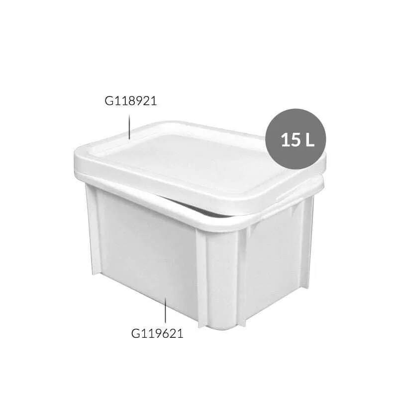 Bac Rectangular 15 L Blanco