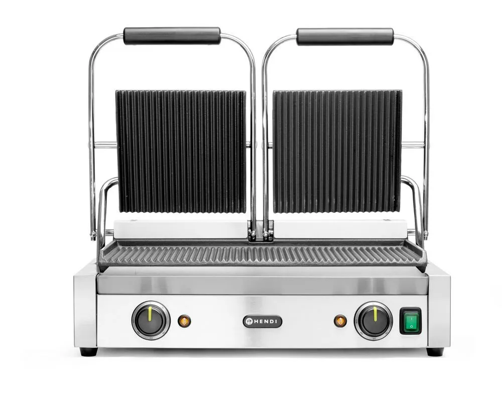 Parrilla de contacto - Modelo doble - Placas estriadas
