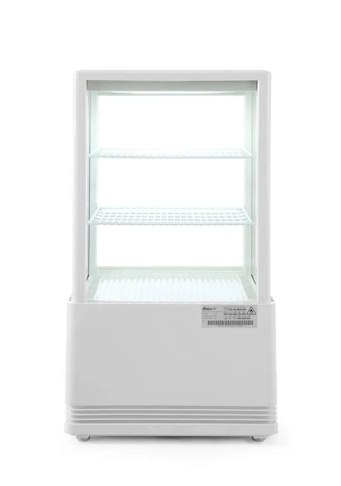 Vitrina refrigerada negra de 4 caras de cristal - 58 L