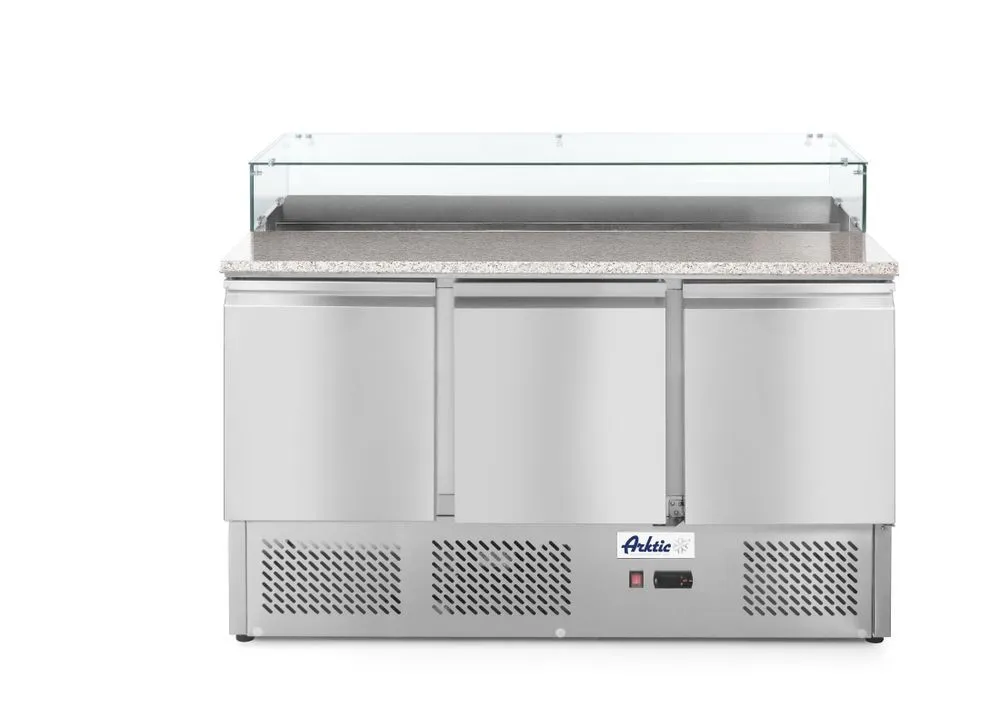 Mostrador de preparación refrigerado para pizzas o ensaladas - 380 L