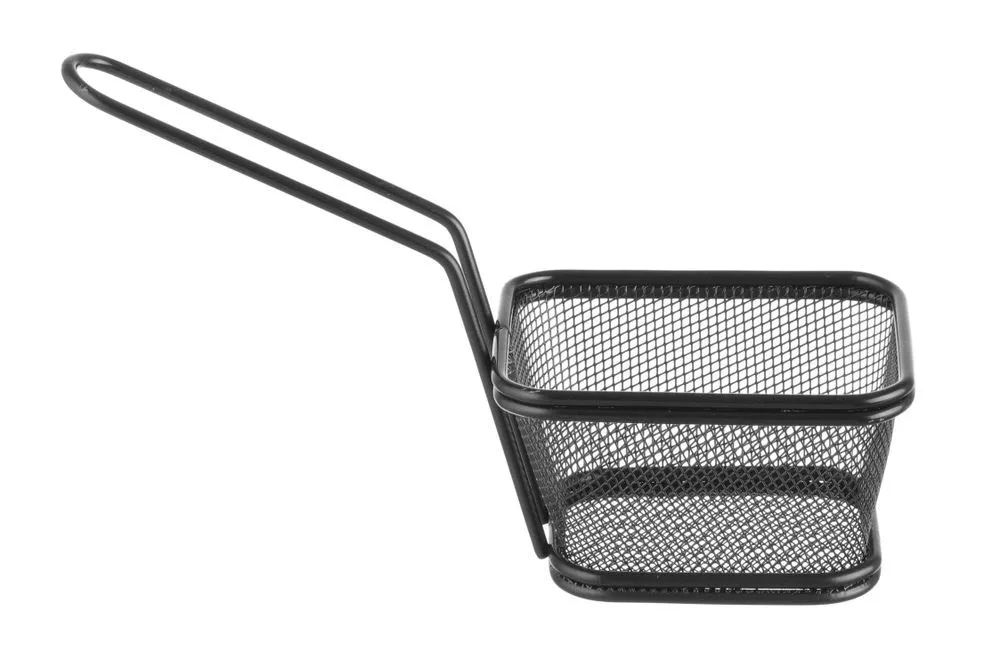 Cesta de patatas fritas en miniatura negro - 105 x 90 mm