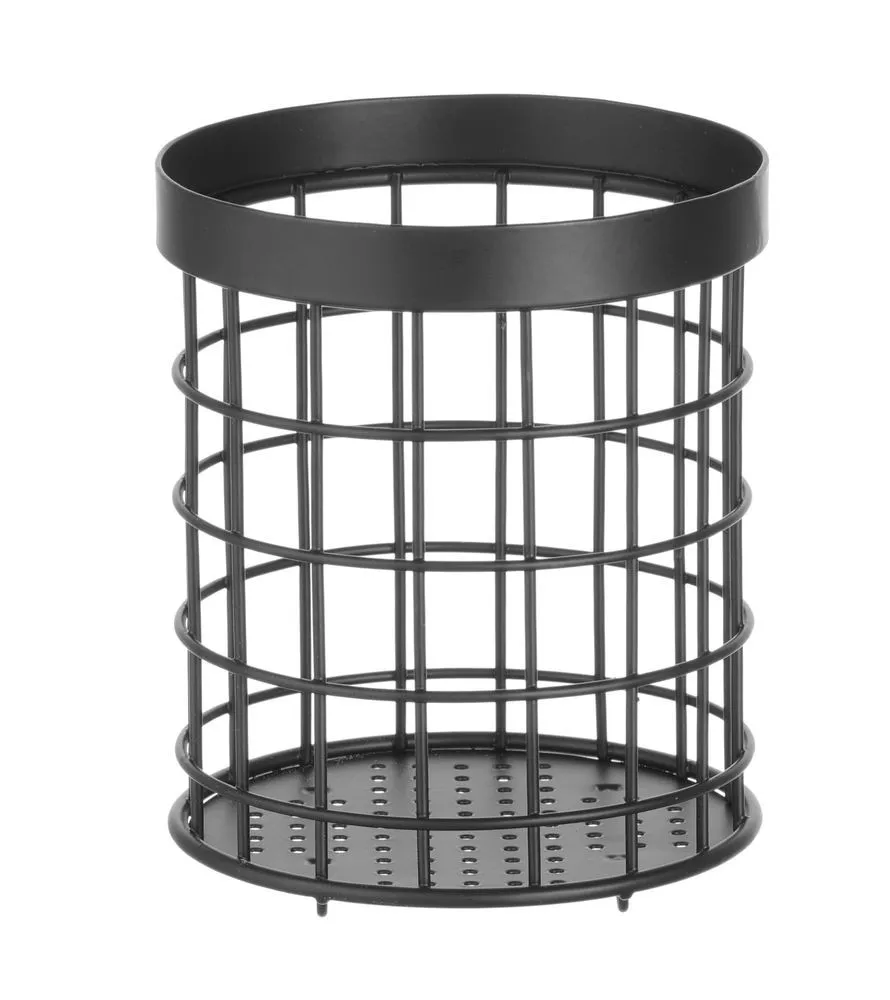 Porta cubiertos cilíndrico negro