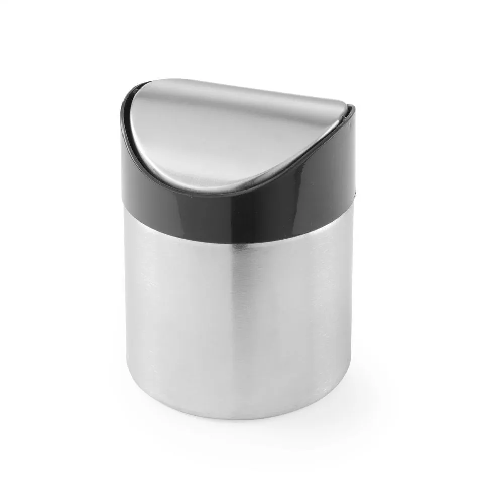 Cubo de basura de mesa de acero inoxidable 18/10