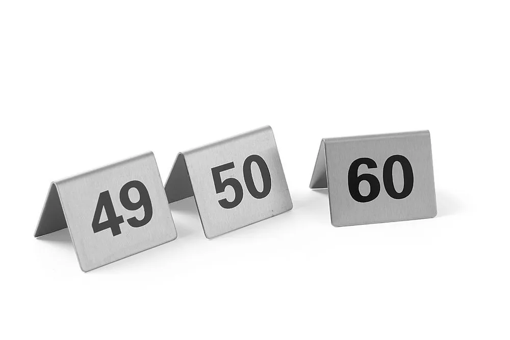 Set de 12 caballetes de mesa numerados del 49 al 60