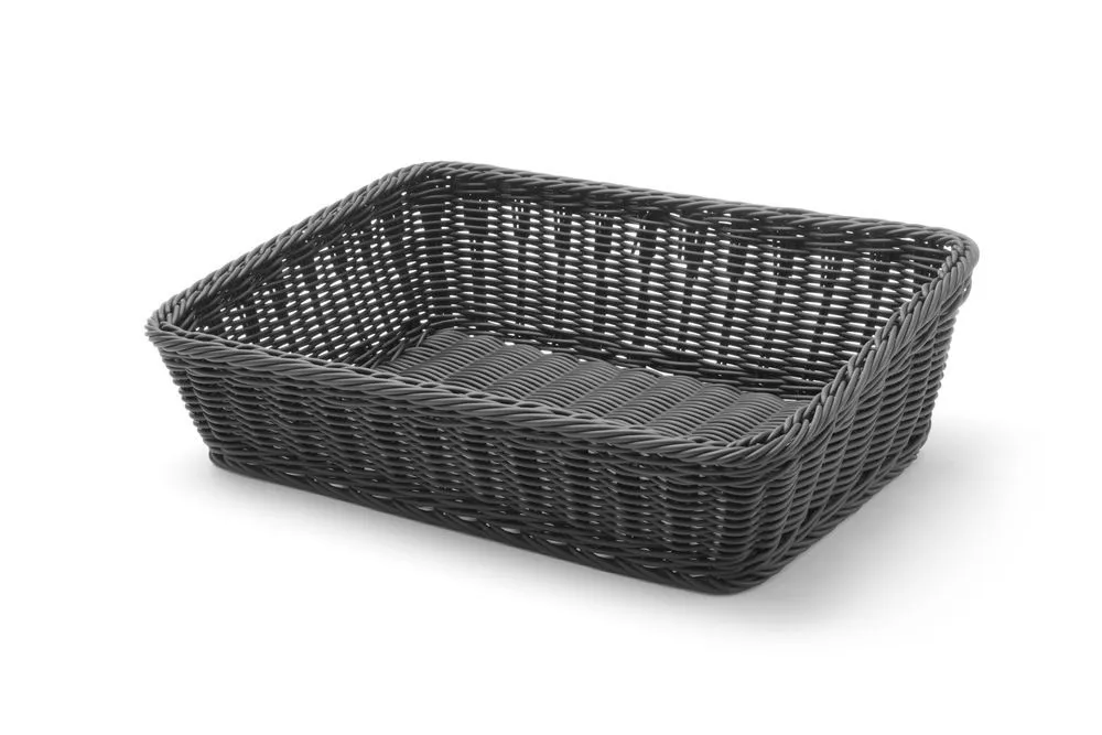 Cesta de pan rectangular negra - 400 x 300 mm