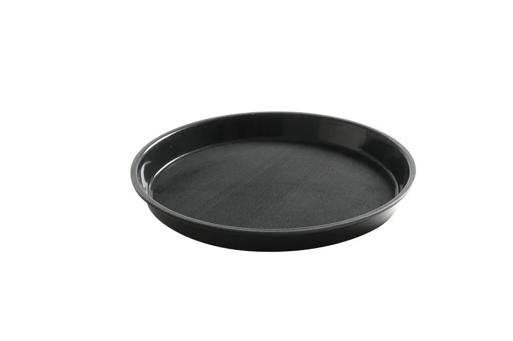 Bandeja redonda de borde alto de polipropileno - Negro - 320 mm de diámetro