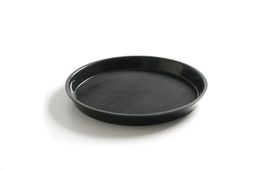 Bandeja redonda de borde alto de polipropileno - Negro - 360 mm de diámetro