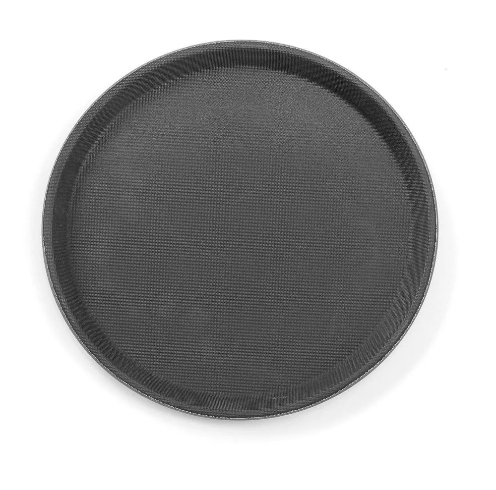 Bandeja redonda de polipropileno - Negro - 360 mm de diámetro