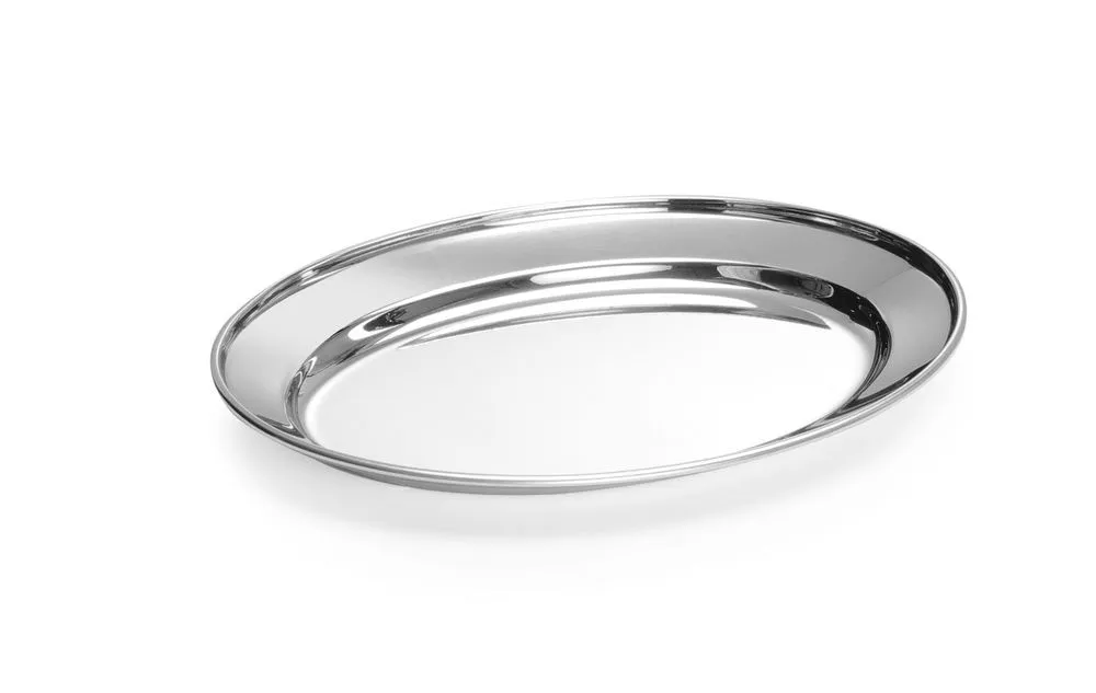 Plato Oval de Acero Inoxidable - 190 x 140 mm