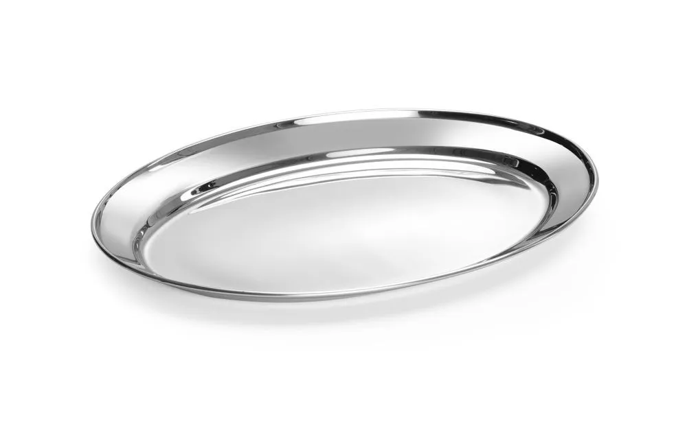 Plato Oval de Acero Inoxidable - 350 x 240 mm