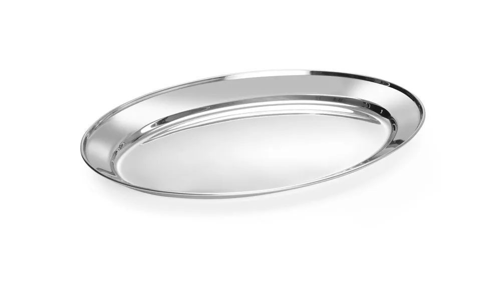 Plato Oval de Acero Inoxidable - 400 x 260 mm