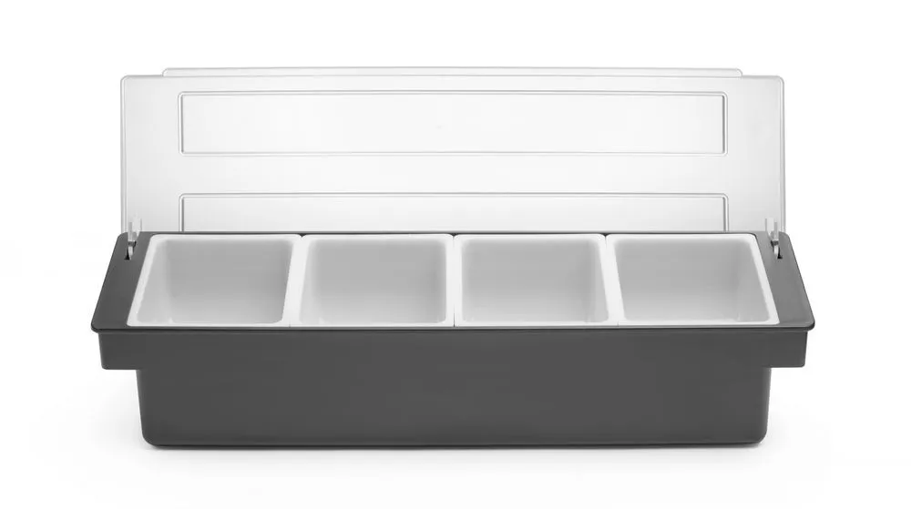 Caja de ingredientes - 4 compartimentos de ABS negro