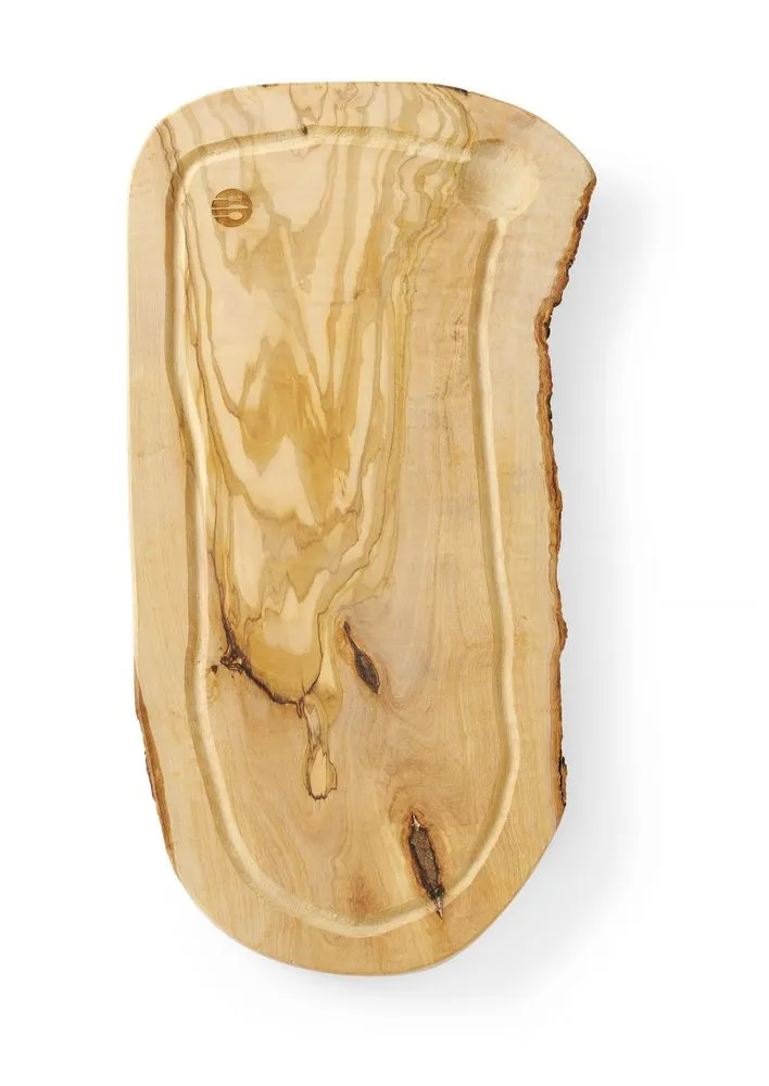 Tabla de cortar con canal de madera de olivo - 400 x 250 mm